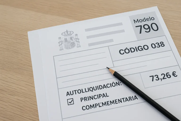 Filling out tasa 790 038