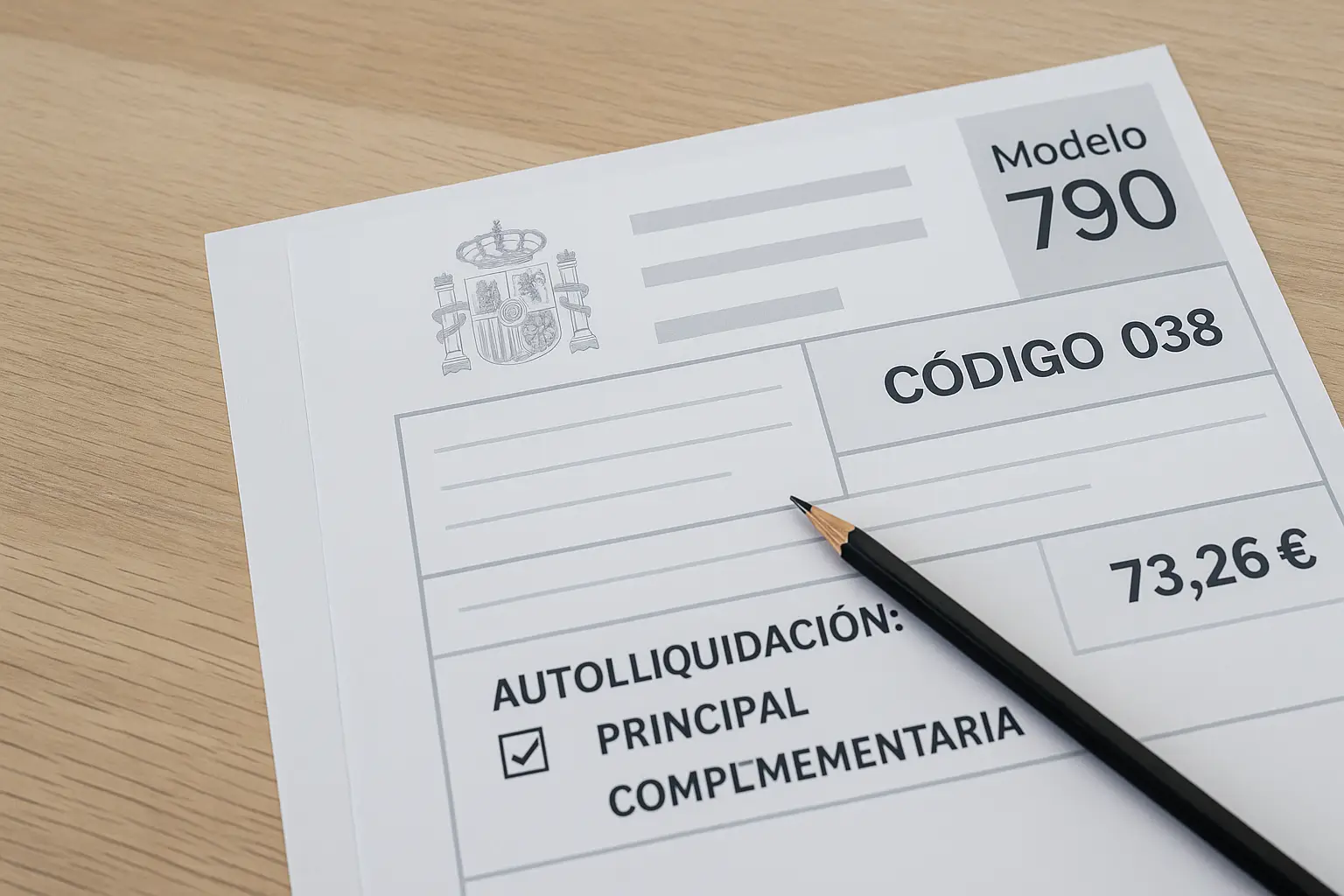 Filling out tasa 790 038